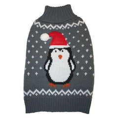 Gray Penguin Dog Sweater X-Small by Fashion Pet