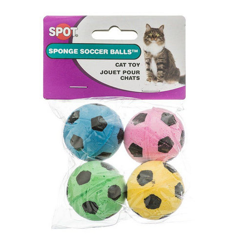 Spotnips Sponge Soccer Balls Cat Toys 4 Pack by Spot