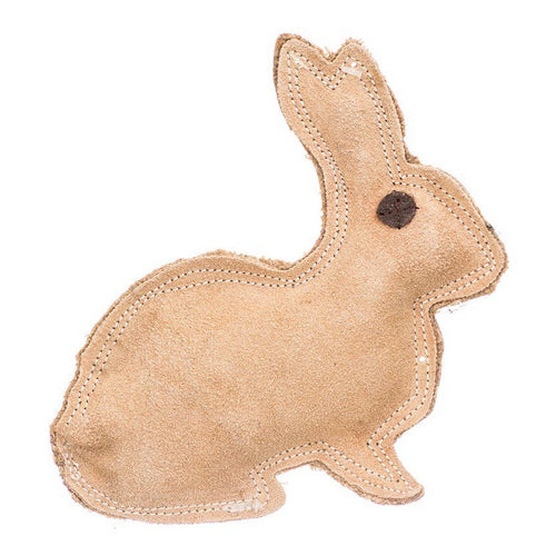 Dura-Fused Leather Rabbit Dog Toy 8" Long x 7.5" High by Spot