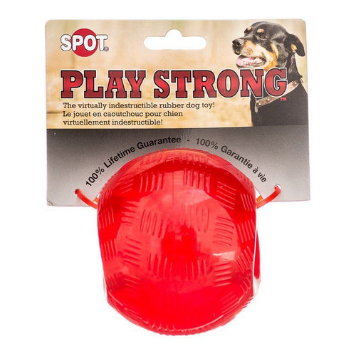 Play Strong Rubber Ball Dog Toy - Red 3.75" Diameter by Spot