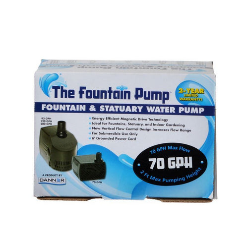 Fountain Pump Magnetic Drive Submersible Pump SP-70 (70 GPH) with 6' Cord by Danner