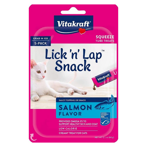 Lick N Lap Snack Salmon Cat Treat 5 count by Vitakraft