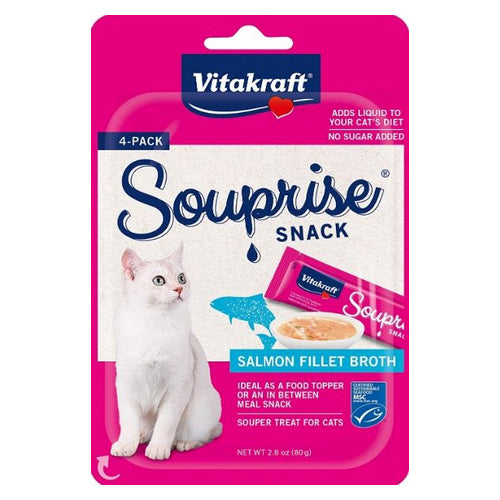 Salmon Souprise Lickable Cat Snack 4 count by Vitakraft