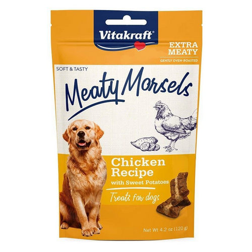 Meaty Morsels Mini Chicken Recipe with Sweet Potato Dog Treat 4.2 oz by Vitakraft