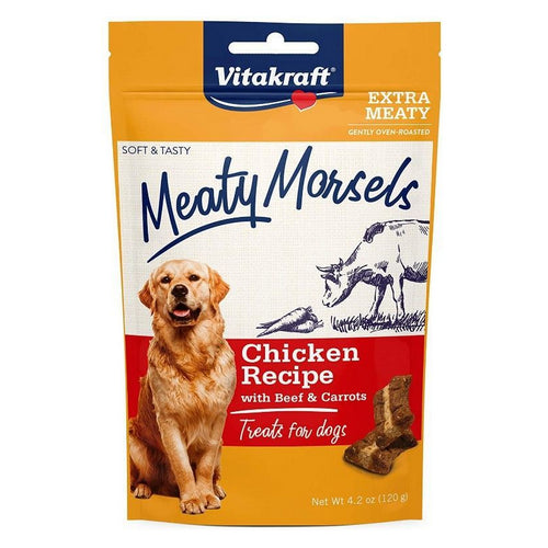 Meaty Morsels Mini Chicken Recipe with Beef and Carrots Dog Treat 4.2 oz by Vitakraft