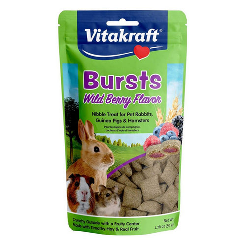 Bursts Treat for Rabbits, Guinea Pigs & Hamsters - Wild Berry Flavor 1.76 oz by Vitakraft