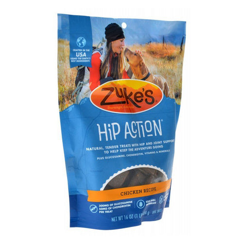 Hip Action Hip & Joint Supplement Dog Treat - Roasted Chicken Recipe 1 lb by Zuke's