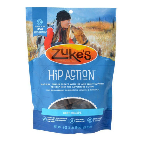 Hip Action Hip & Joint Supplement Dog Treat - Roasted Beef Recipe 1 lb by Zuke's