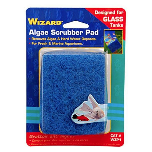 Wizard Algae Scrubber Pad for Glass Aquariums 3"L x 4"W - 1 count by Penn Plax