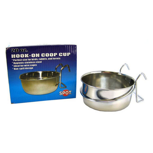 Stainless Steel Hook-On Coop Cup 20 oz (5.5" Diameter) by Spot