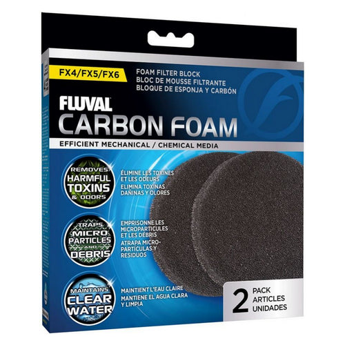 FX5/6 Replacement Carbon Impregnated Foam Pad 2 count by Fluval