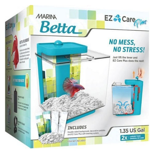 Betta EZ Care Plus Aquarium Kit 1.35 gallon - Blue by Marina