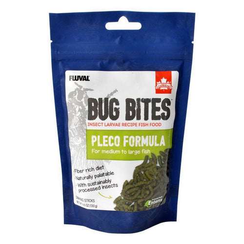 Bug Bites Pleco Formula Sticks for Medium-Large Fish 4.59 oz by Fluval