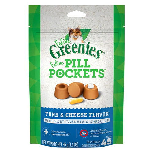 Greenies Feline Pill Pockets Cat Treats Tuna and Cheese Flavor 45 count by Greenies