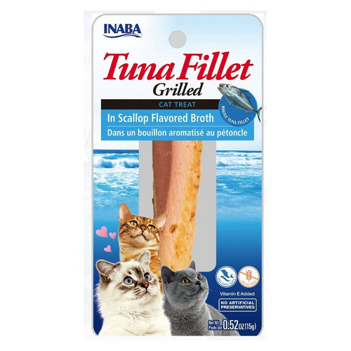 Inaba Tuna Fillet Grilled Cat Treat in Scallop Flavored Broth 0.52 oz by Inaba