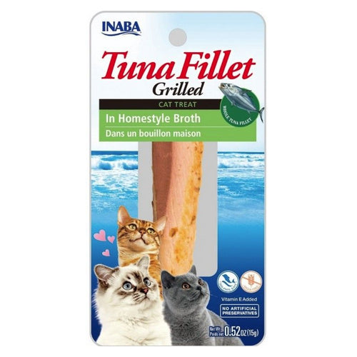 Inaba Tuna Fillet Grilled Cat Treat in Homestyle Broth 0.52 oz by Inaba