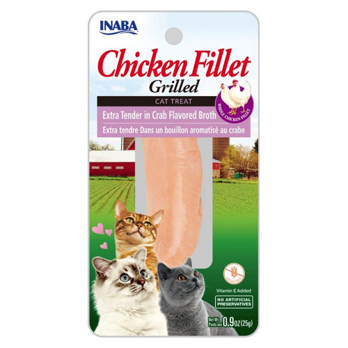 Inaba Chicken Fillet Grilled Cat Treat Extra Tender in Crab Flavored Broth 0.9 oz by Inaba