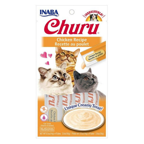 Inaba Churu Chicken Recipe Creamy Cat Treat 4 count by Inaba