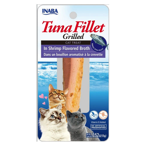 Inaba Tuna Fillet Grilled Cat Treat in Shrimp Flavored Broth 0.52 oz by Inaba