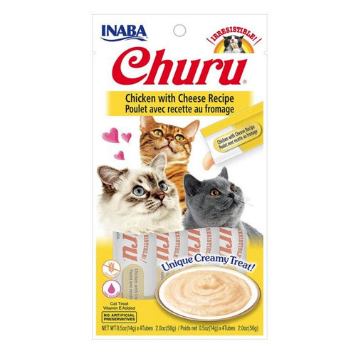 Inaba Churu Chicken with Cheese Recipe Creamy Cat Treat 4 count by Inaba