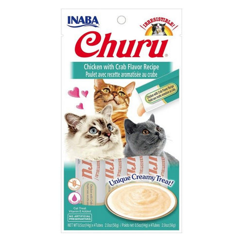 Inaba Churu Chicken with Crab Flavor Recipe Creamy Cat Treat 4 count by Inaba