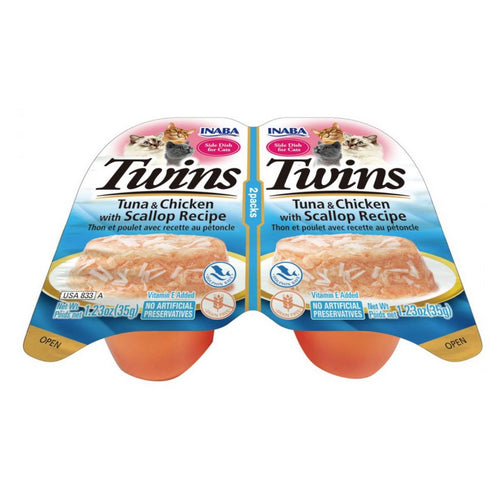 Inaba Twin Packs Tuna and Chicken with Scallop Recipe in Scallop Broth Side Dish for Cats 2 count by Inaba