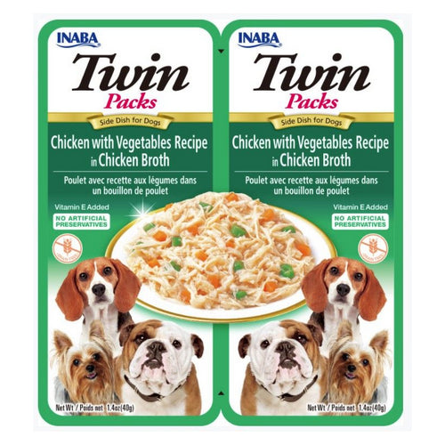 Inaba Twin Packs Tuna and Chicken with Vegetables Recipe in Chicken Broth Side Dish for Dogs 2 count by Inaba