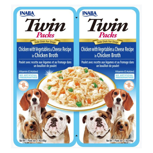 Inaba Twin Packs Chicken with Vegetables and Cheese Recipe in Chicken Broth Side Dish for Dogs 2 count by Inaba