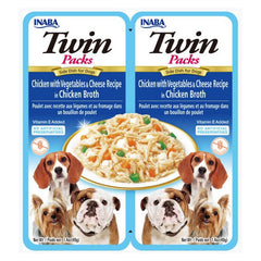 Inaba Twin Packs Chicken with Vegetables and Cheese Recipe in Chicken Broth Side Dish for Dogs 2 count by Inaba