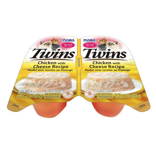 Inaba Twins Chicken with Cheese Recipe Side Dish for Cats 2 count by Inaba