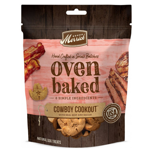 Merrick Oven Baked Cowboy Cookout Real Beef & Bacon Dog Treats 11 oz by Merrick