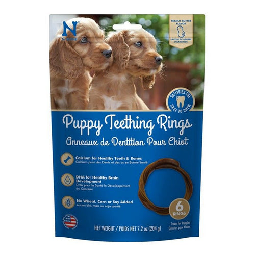 N-Bone Puppy Teething Rings Peanut Butter Flavor 6 count by N-Bone