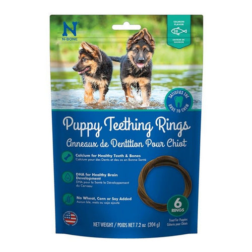 N-Bone Puppy Teething Rings Salmon Flavor 6 count by N-Bone