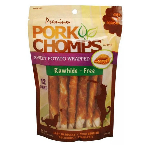 Pork Chomps Sweet Potato Mini Twist Treat 12 count by Pork Chomps