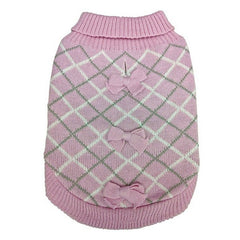 Fashion Pet Pretty in Plaid Dog Sweater Pink XX-Small by Fashion Pet