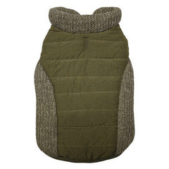 Fashion Pet Sweater Trim Puffy Dog Coat Olive Medium by Fashion Pet