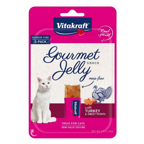 VitaKraft Gourmet Jelly Cat Treat with Turkey and Sweet Potato 5 count by Vitakraft