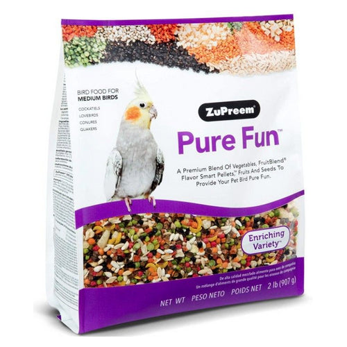 ZuPreem Pure Fun Enriching Variety Mix Bird Food for Medium Birds 2 lbs by ZuPreem