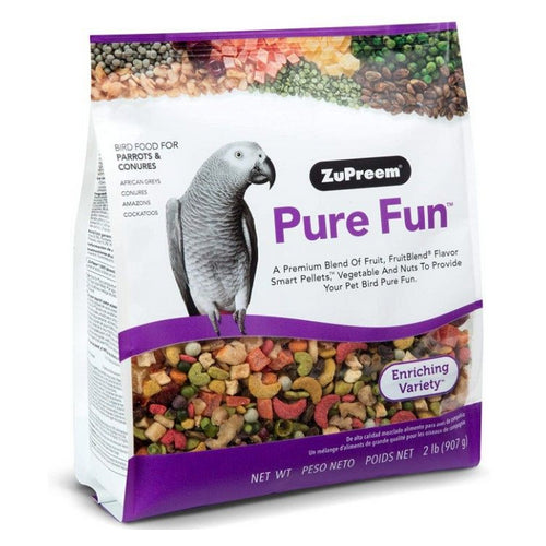 ZuPreem Pure Fun Enriching Variety Mix Bird Food for Parrots and Conures 2lbs by ZuPreem