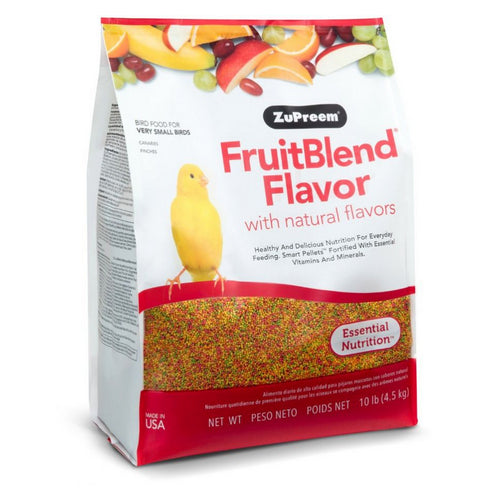 ZuPreem FriutBlend withNatural Fruit Flavors Pellet Bird Food for Very Small Birds 10 lbs by ZuPreem