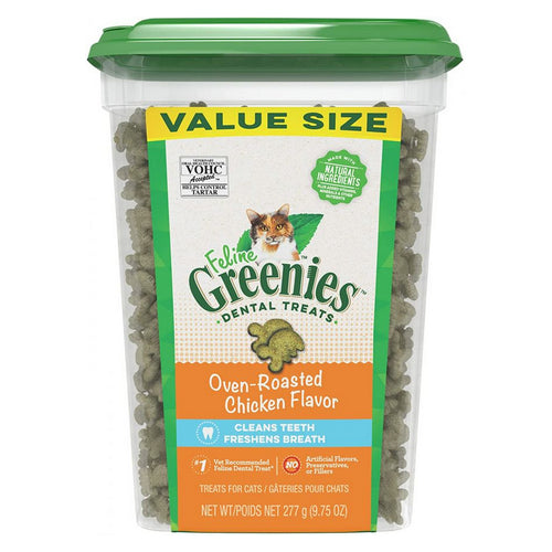 Greenies Feline Natural Dental Treats Oven Roasted Chicken Flavor 9.75 oz by Greenies