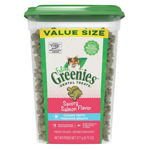 Greenies Feline Natural Dental Treats Tempting Salmon Flavor 9.75 oz by Greenies