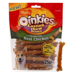 Hartz Oinkies Long Lasting Chew Bones Wrapped With Real Chicken 25 count by Hartz