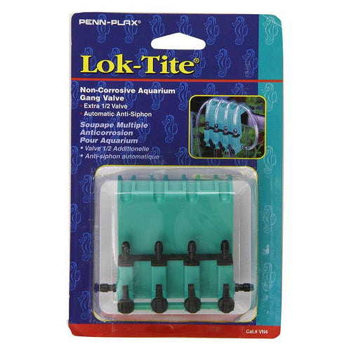 Penn Plax Lok-Tikte Plastic Valve with Hanger 4 Gang Valve 1 count by Penn Plax