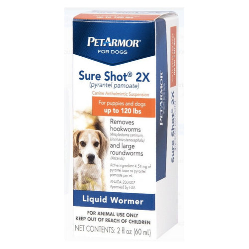 PetArmor Sure Shot 2X Liquid De-Wormer for Puppies and Dogs up to 120 Pounds 2 oz by PetArmor