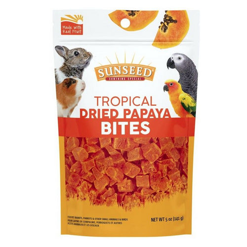 Sunseed Tropical Dried Papaya Bites for Birds and Small Animals 5 oz by Sunseed