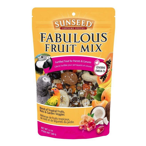 Sunseed Fabulous Fruit Mix Fortified Treat for Parrots and Conures 12 oz by Sunseed