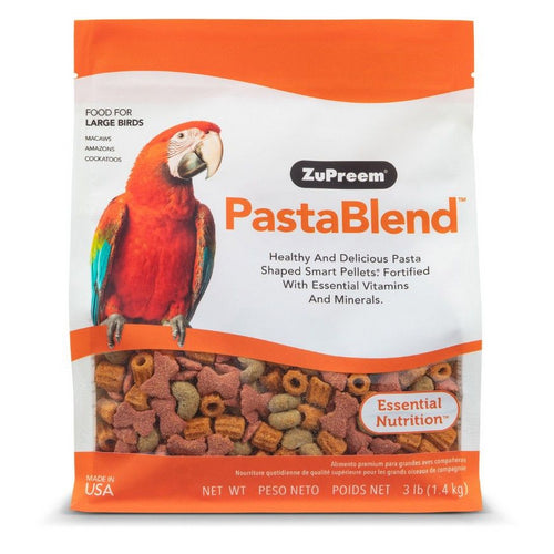 ZuPreem PastaBlend Pellet Bird Food for Larg Birds (Macaw and Cockatoo) 3 lbs by ZuPreem