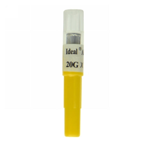 Ideal Disposable Aluminum Hub Needle 20 x 1" Yellow 1 Each by Ideal