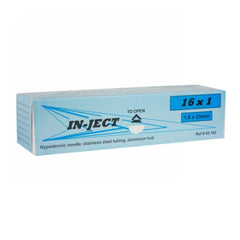 In-Ject Disposable Hypodermic Needles 16 x 1" White 100 Count by Cotran Corporation